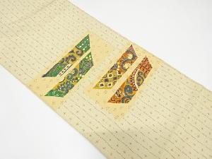 アンティーク　変わり横段・花唐草模様織り出し袋帯（材料）